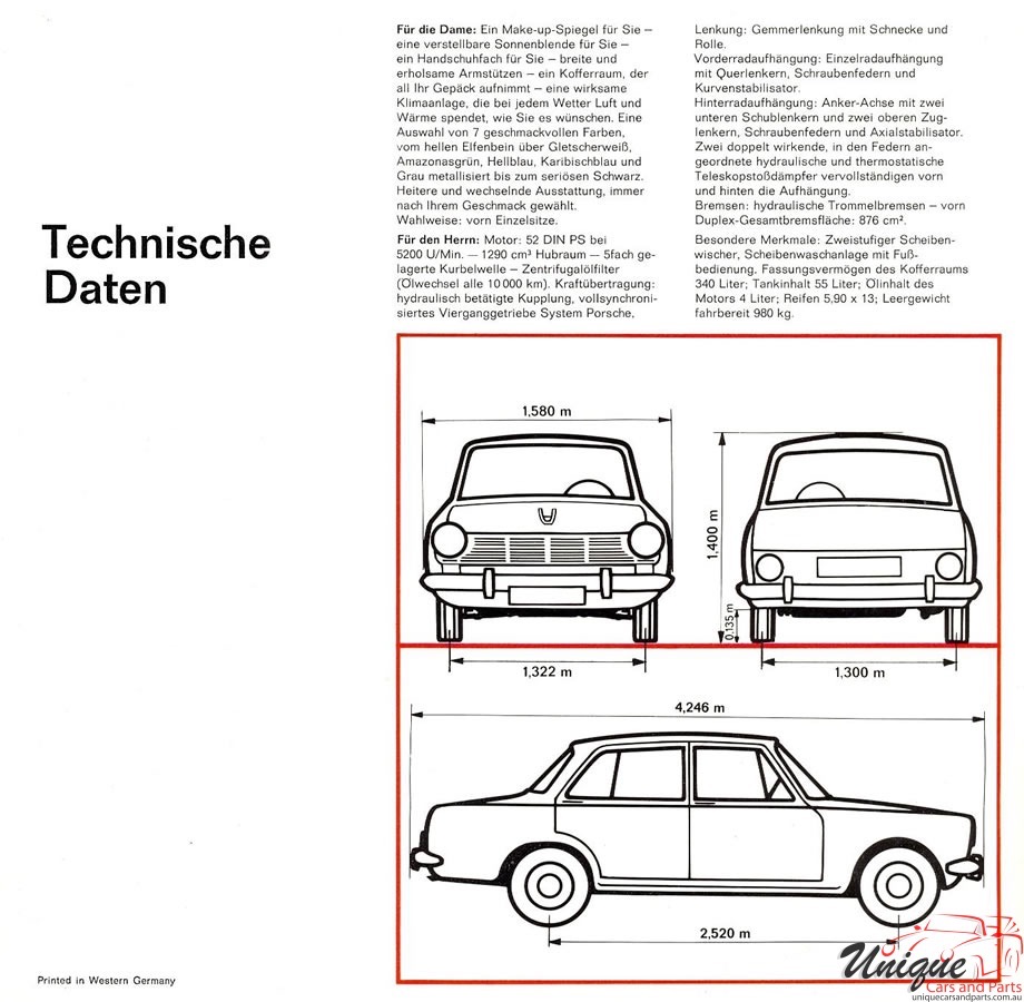 1964 Simca 1300 (Germany) Brochure Page 6